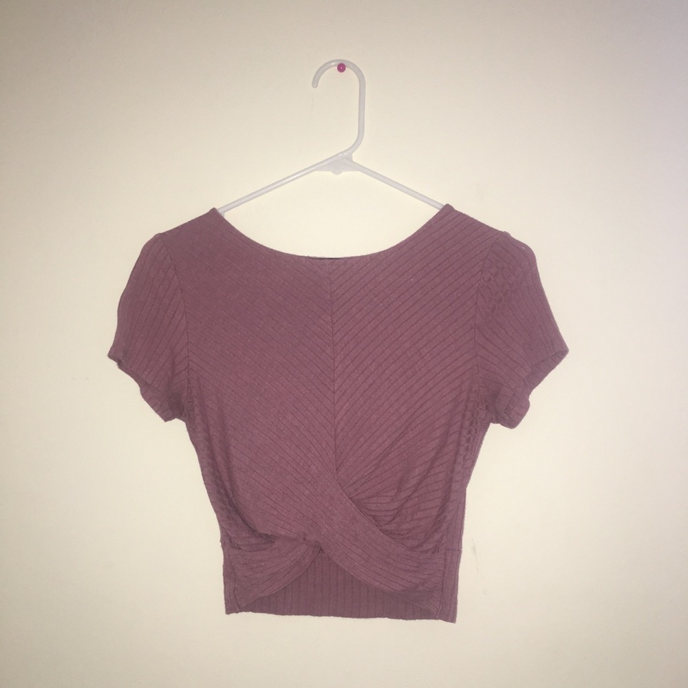 Pink Ribbed Crop Top